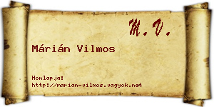 Márián Vilmos névjegykártya