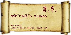 Márián Vilmos névjegykártya